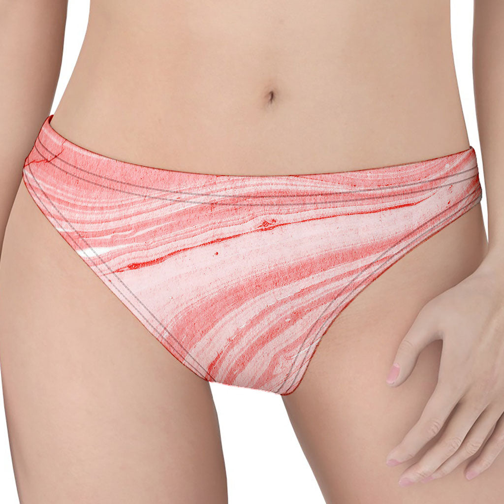 Pink Liquid Marble Print Women's Thong