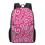 Pink Lollipop Candy Pattern Print 17 Inch Backpack
