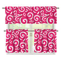 Pink Lollipop Candy Pattern Print 3 Piece Kitchen Curtains