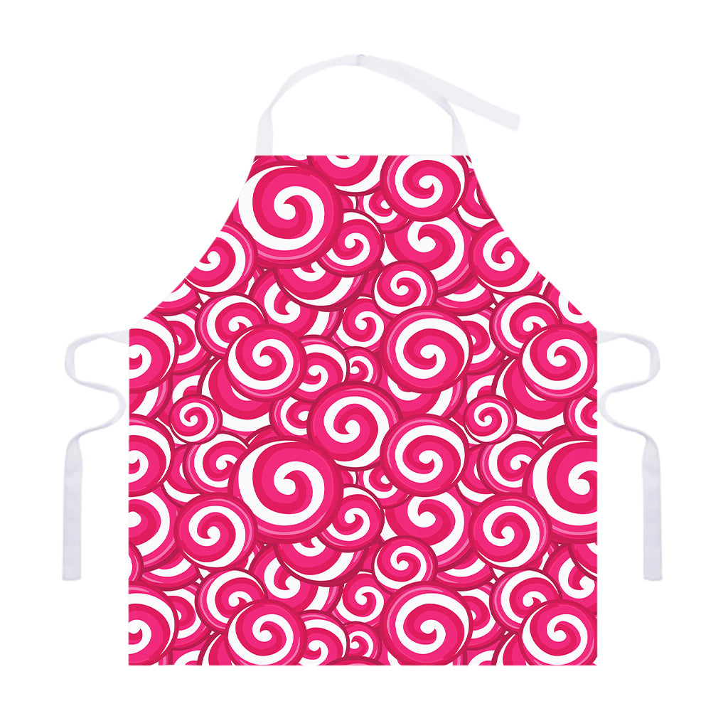 Pink Lollipop Candy Pattern Print Adjustable Apron