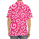 Pink Lollipop Candy Pattern Print Aloha Shirt
