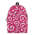 Pink Lollipop Candy Pattern Print School Backpack