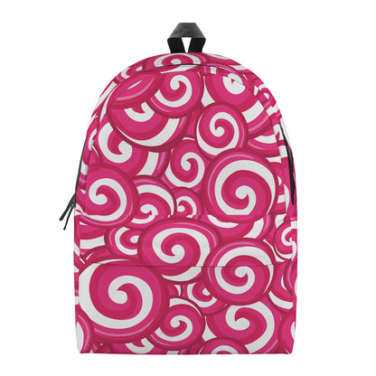 Pink Lollipop Candy Pattern Print Backpack