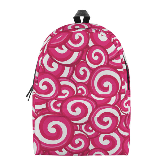 Pink Lollipop Candy Pattern Print Backpack