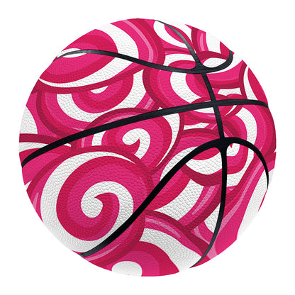 Pink Lollipop Candy Pattern Print Basketball