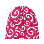 Pink Lollipop Candy Pattern Print Beanie