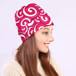 Pink Lollipop Candy Pattern Print Beanie