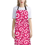 Pink Lollipop Candy Pattern Print Bib Apron With Pocket