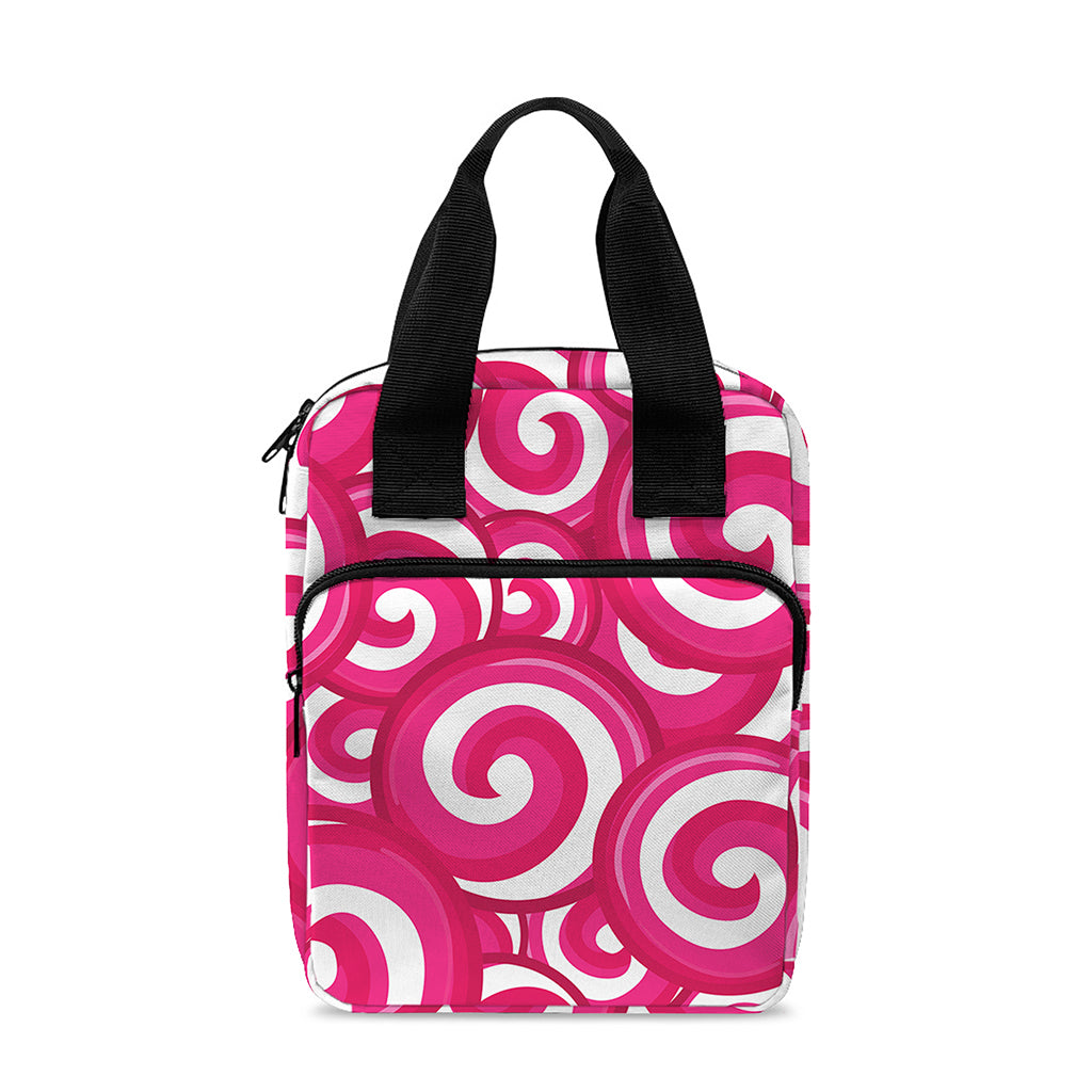 Pink Lollipop Candy Pattern Print Bible Tote Bag