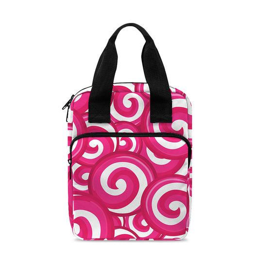 Pink Lollipop Candy Pattern Print Bible Tote Bag