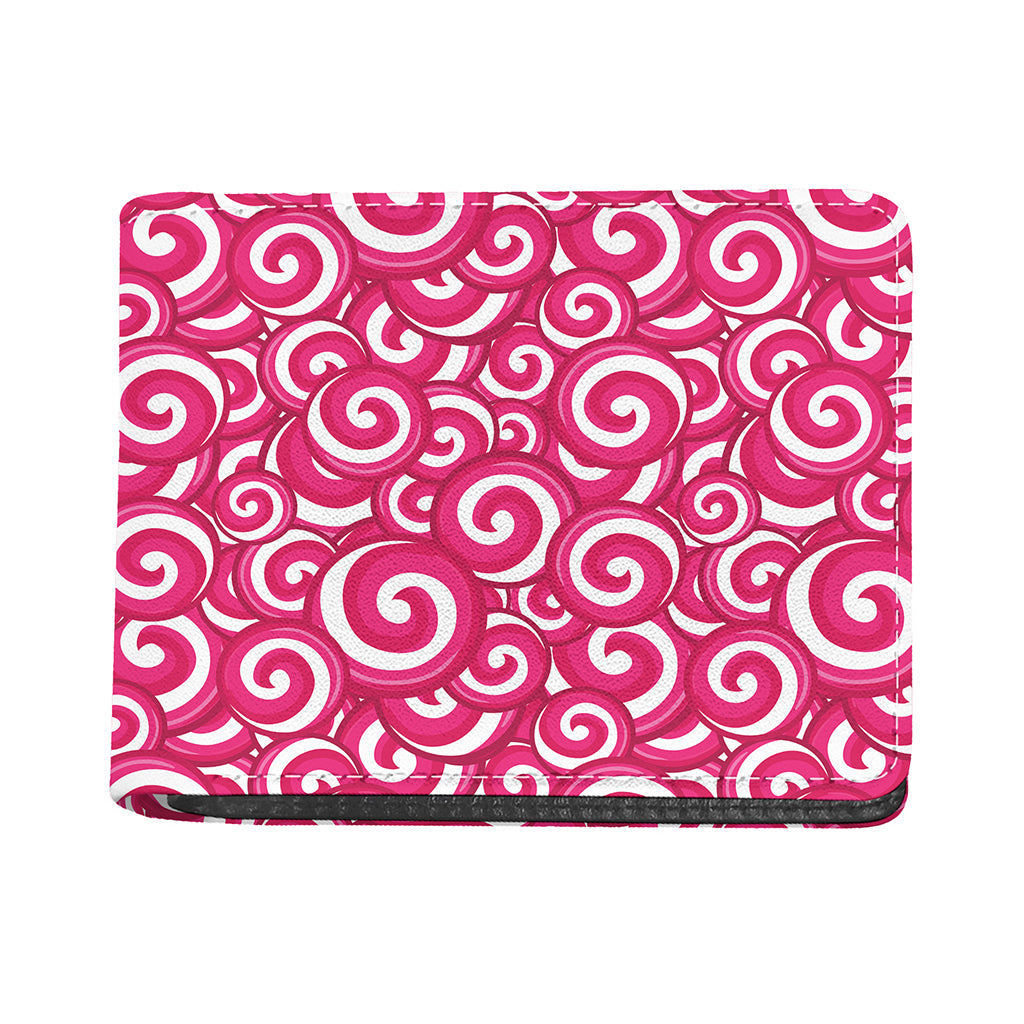 Pink Lollipop Candy Pattern Print Bifold Wallet
