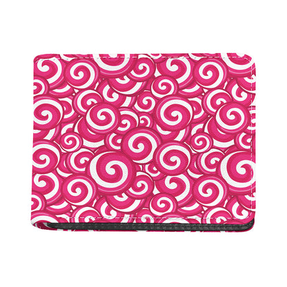 Pink Lollipop Candy Pattern Print Bifold Wallet