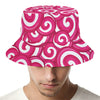 Pink Lollipop Candy Pattern Print Bucket Hat