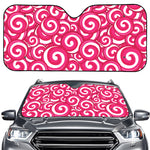 Pink Lollipop Candy Pattern Print Car Windshield Sun Shade