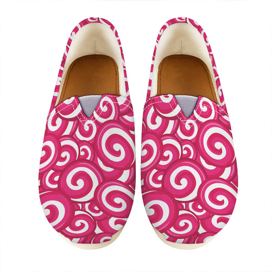 Pink Lollipop Candy Pattern Print Casual Shoes