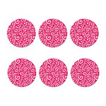 Pink Lollipop Candy Pattern Print Coaster Set