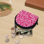 Pink Lollipop Candy Pattern Print Coin Purse