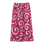 Pink Lollipop Candy Pattern Print Cotton Front Slit Maxi Skirt