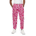 Pink Lollipop Candy Pattern Print Cotton Sweatpants
