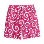 Pink Lollipop Candy Pattern Print Cotton Shorts