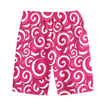 Pink Lollipop Candy Pattern Print Cotton Shorts