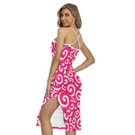 Pink Lollipop Candy Pattern Print Cross Back Cami Dress