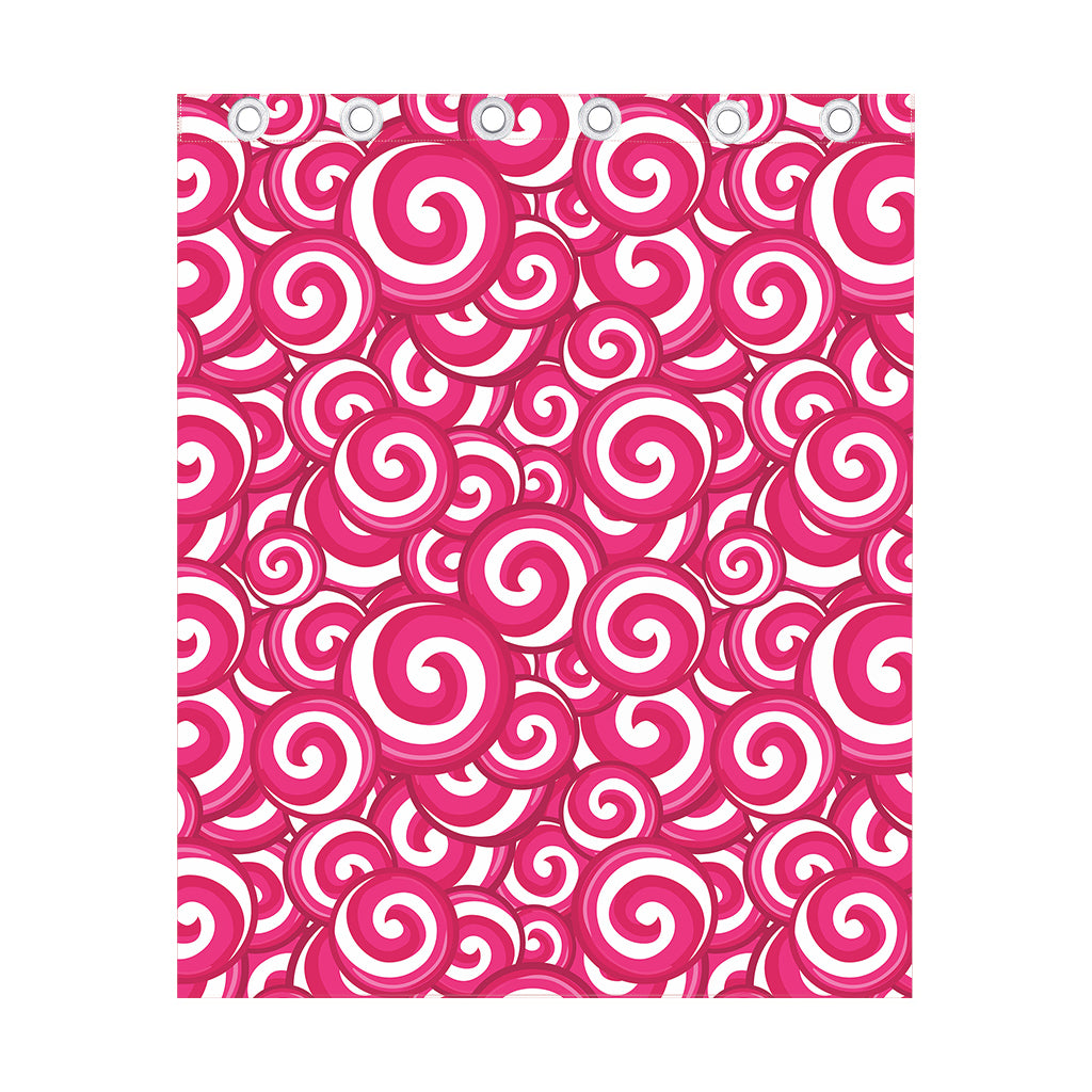 Pink Lollipop Candy Pattern Print Curtain