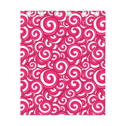 Pink Lollipop Candy Pattern Print Curtain