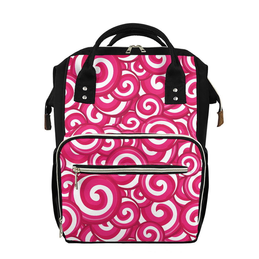 Pink Lollipop Candy Pattern Print Diaper Bag