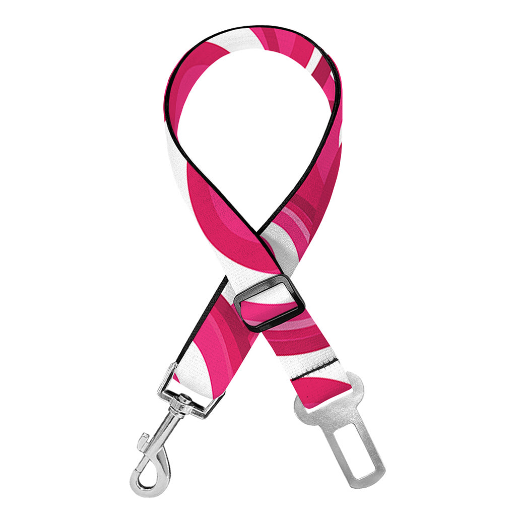 Pink Lollipop Candy Pattern Print Dog Seat Belt