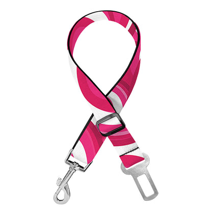 Pink Lollipop Candy Pattern Print Dog Seat Belt