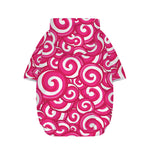 Pink Lollipop Candy Pattern Print Dog Zip Up Hoodie