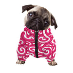 Pink Lollipop Candy Pattern Print Dog Zip Up Jacket