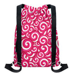 Pink Lollipop Candy Pattern Print Drawstring Backpack