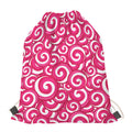 Pink Lollipop Candy Pattern Print Drawstring Bag