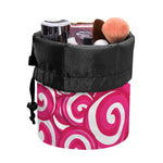 Pink Lollipop Candy Pattern Print Drawstring Makeup Bag