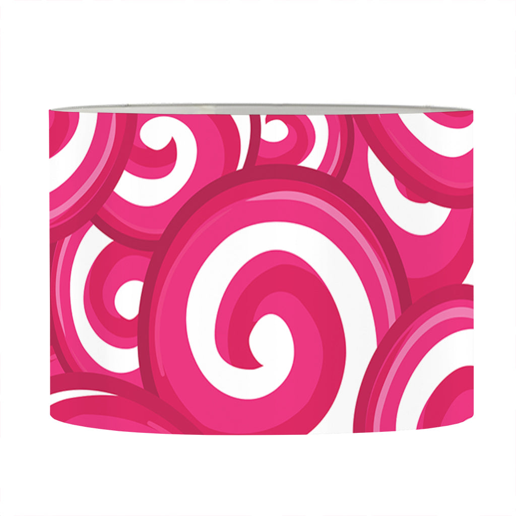 Pink Lollipop Candy Pattern Print Drum Lamp Shade