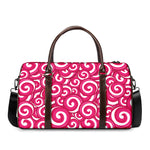 Pink Lollipop Candy Pattern Print Duffle Bag