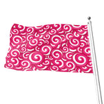 Pink Lollipop Candy Pattern Print Flag