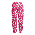 Pink Lollipop Candy Pattern Print Fleece Lined Knit Pants