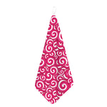 Pink Lollipop Candy Pattern Print Hand Towel