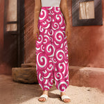 Pink Lollipop Candy Pattern Print Harem Pants