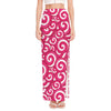 Pink Lollipop Candy Pattern Print High Slit Maxi Skirt