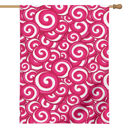 Pink Lollipop Candy Pattern Print House Flag