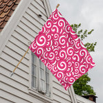 Pink Lollipop Candy Pattern Print House Flag