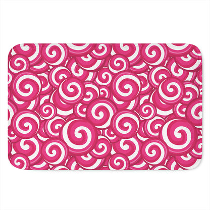 Pink Lollipop Candy Pattern Print Indoor Door Mat