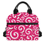 Pink Lollipop Candy Pattern Print Insulated Lunch Bag