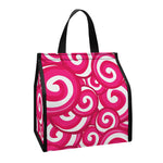 Pink Lollipop Candy Pattern Print Insulated Lunch Tote