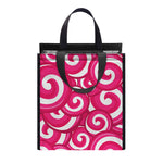 Pink Lollipop Candy Pattern Print Insulated Lunch Tote