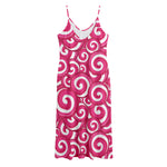 Pink Lollipop Candy Pattern Print Jersey Midi Cami Dress